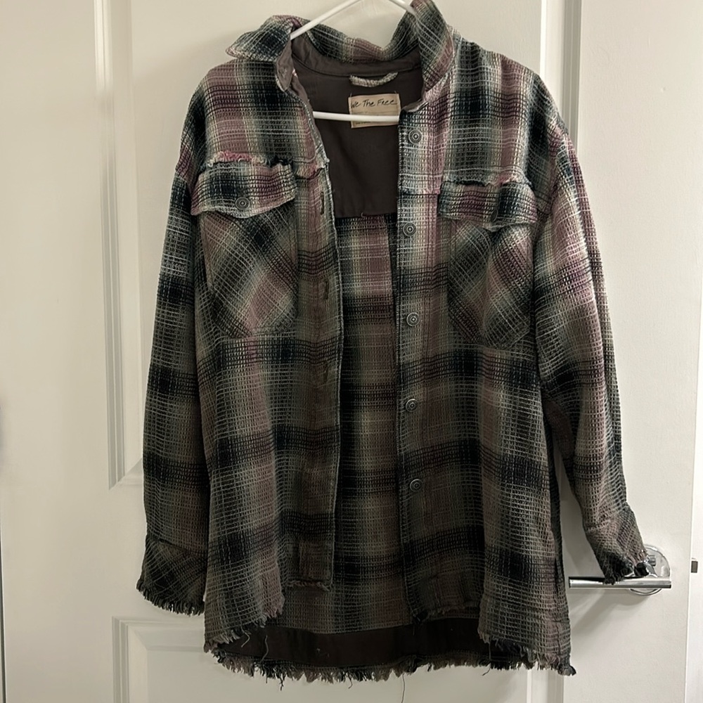 Free People Raw Hem Flannel